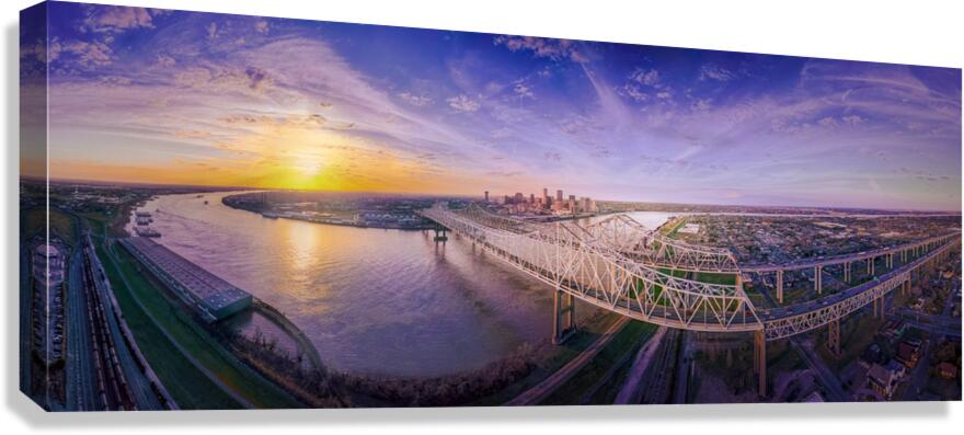 New Orleans Aerial Sunset Skyline Canvas Print