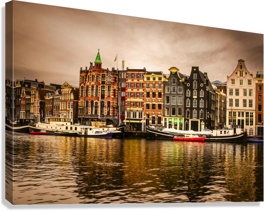 Amsterdam River Reflections at Sunset Canvas Print