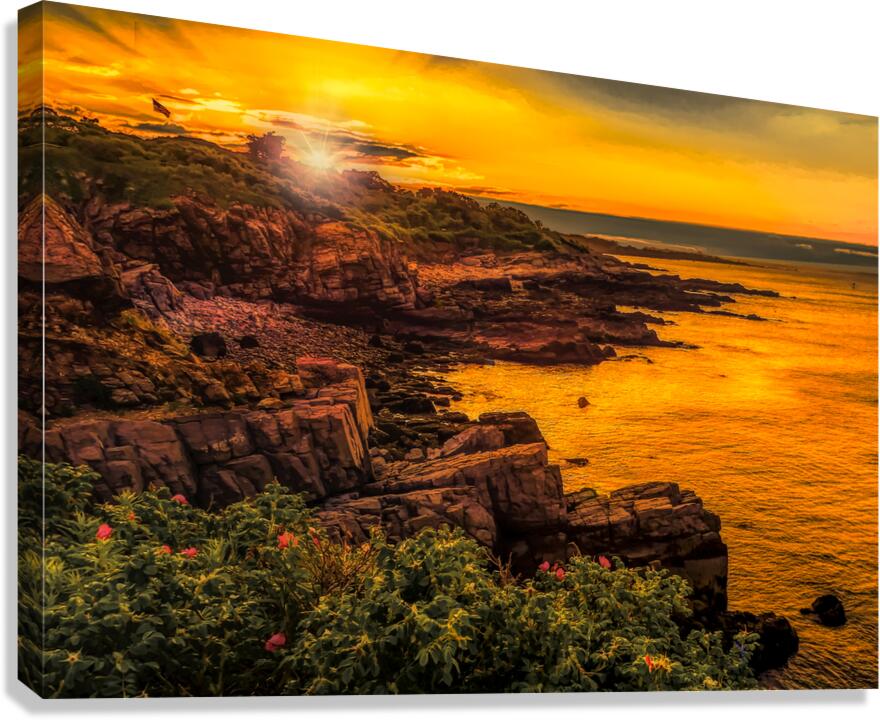 Sunset Fort Williams Park Cliffs Canvas Print