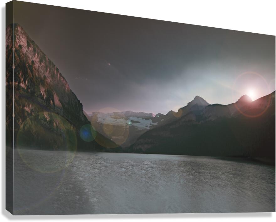 Canadian Banff Lake Louise Sunset Glow Canvas Print