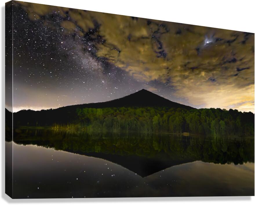 Peaks of Otter Milky Way Lake View Canvas Print