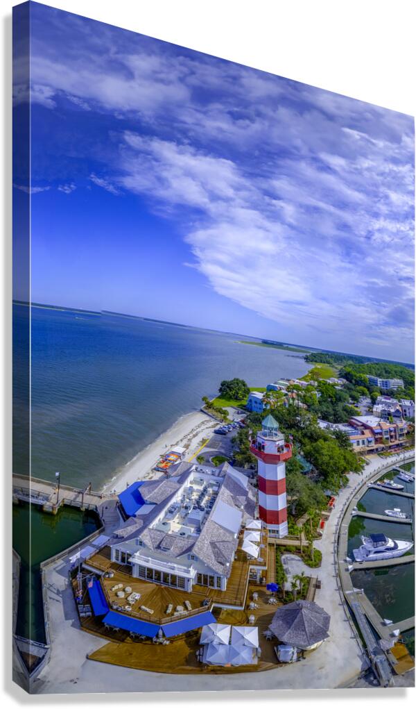 Aerial Hilton Head Lighthouse Vertical Canvas Print