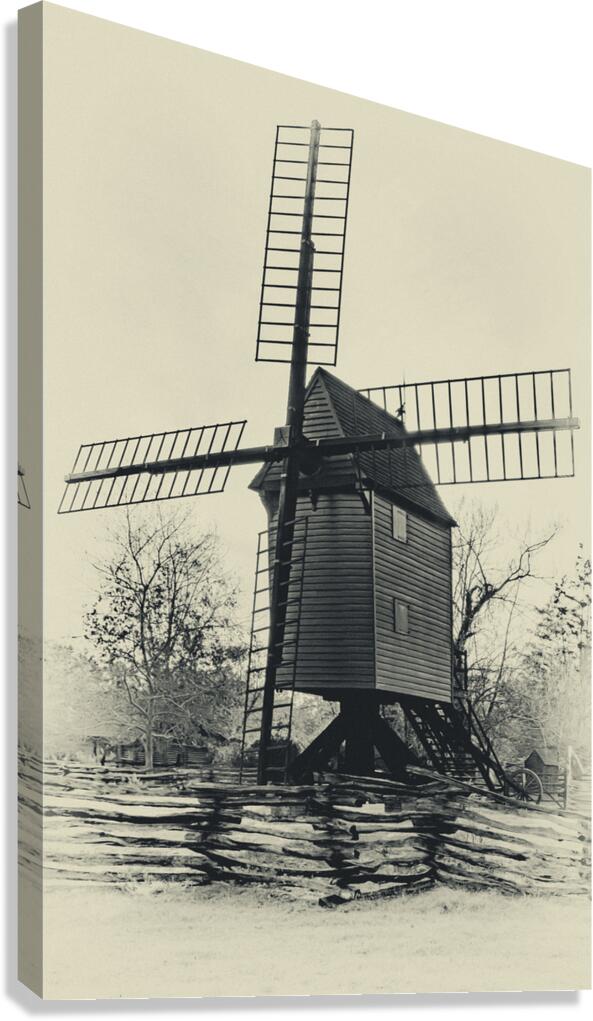 Williamsburg Windmill in Sepia Canvas Print