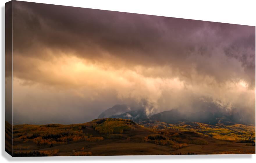 Meandering Sunset Mountain Illuminations  Canvas Print