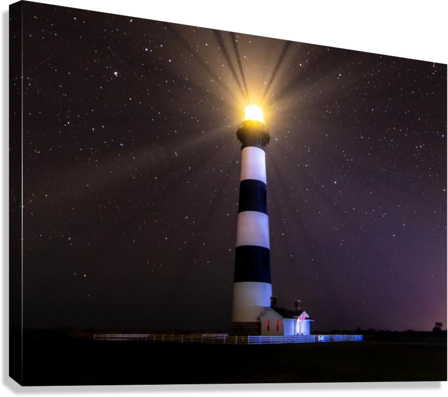 Bodie Lighthouse Stars at Night Canvas Print
