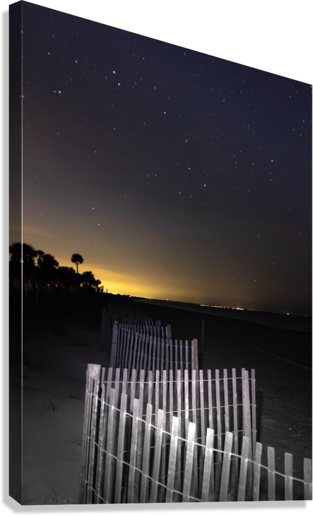 Edisto Island Beach Meandering Fence Canvas Print