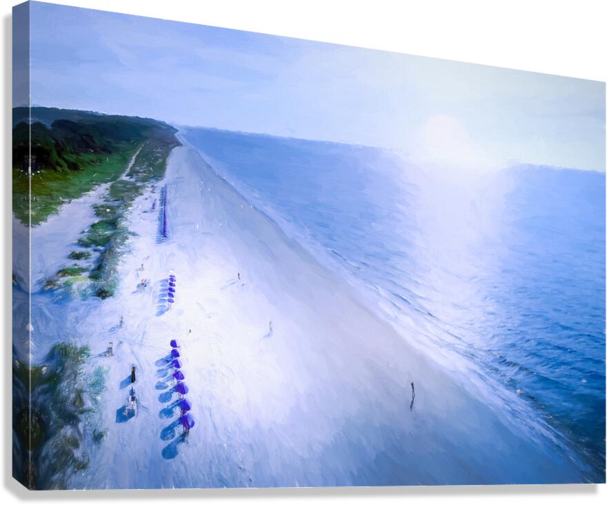 Royal Blue Beach Umbrellas  Canvas Print
