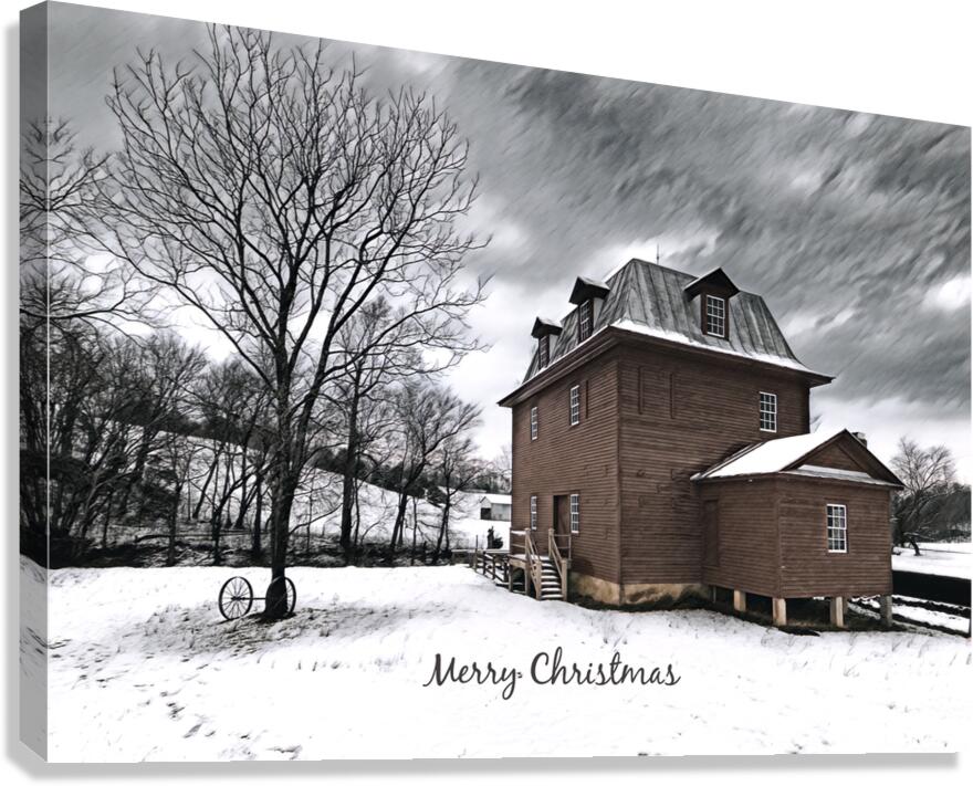 Merry Christmas from the Big Otter Mill Canvas Print