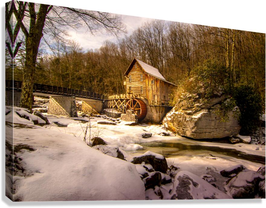 Winter Dressed Glade Creek Mill Canvas Print