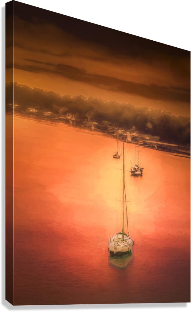 Low Country Sailboats at Sunset Canvas Print
