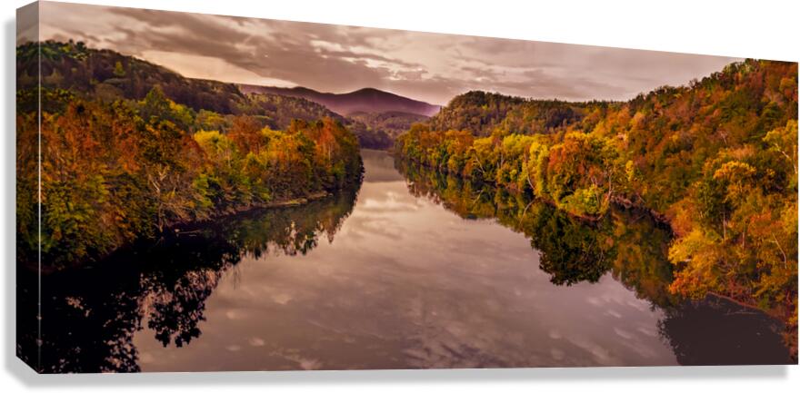 James River and Blue Ridge Mountains in Autumn Canvas Print
