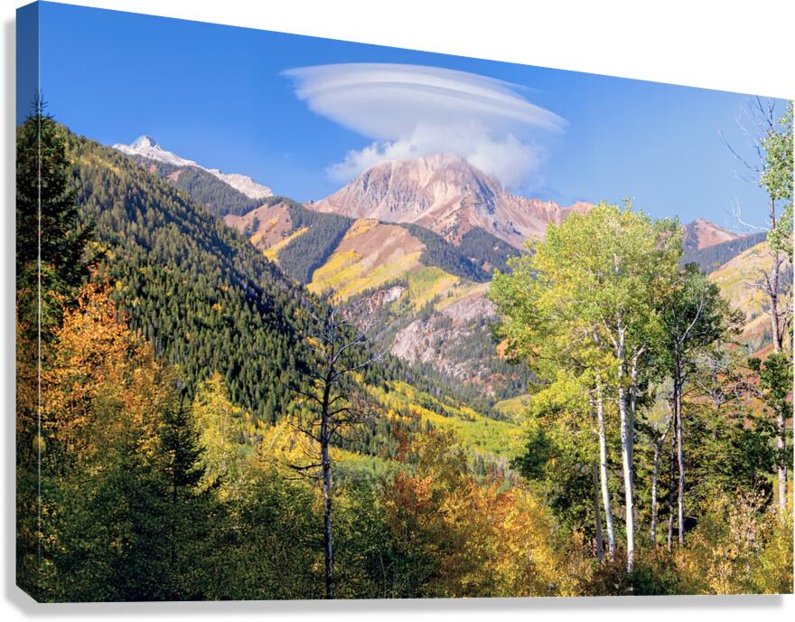 Snowmass Mountain Peak Lenticular Cloud Autumn Canvas Print