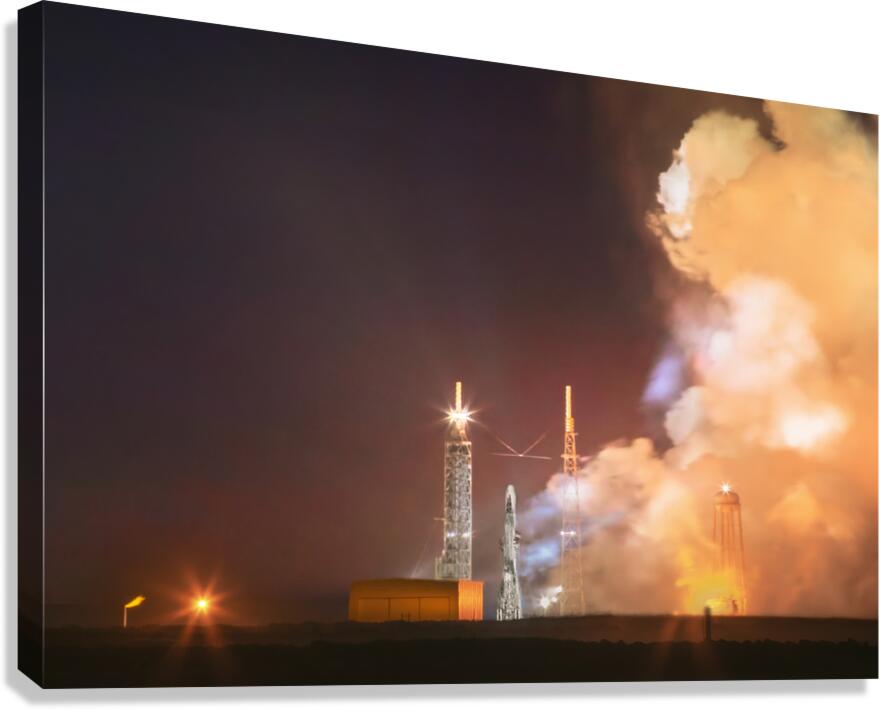 New Glenn Maiden Launch Cocoa Beach Steam Clouds Canvas Print