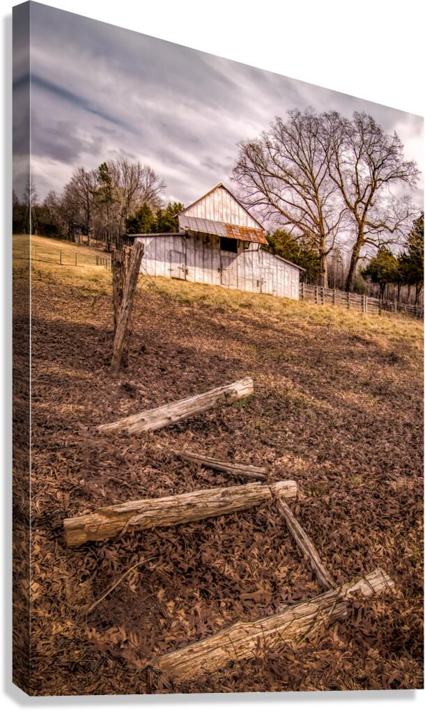North Carolina Tobacco Barn in Winter Canvas Print