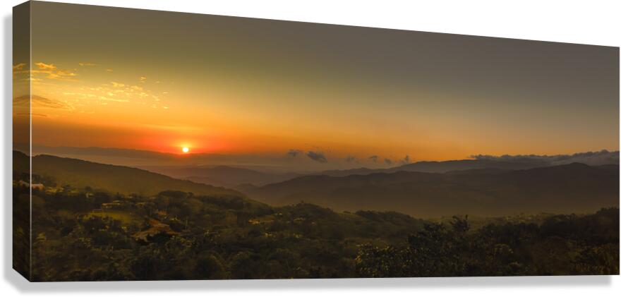 Central America Sunset Panorama  Canvas Print