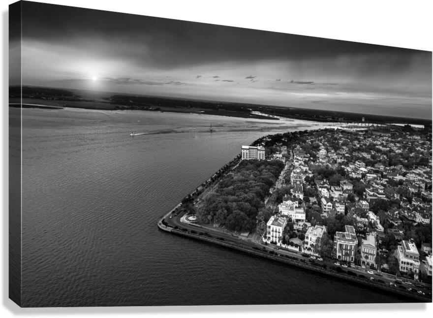 Charleston Aerial Sunset 1 Canvas Print