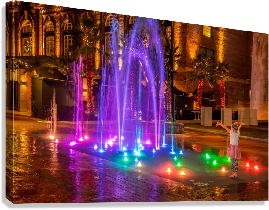 Christmas Magic on the Savannah Riverfront Walk Canvas Print