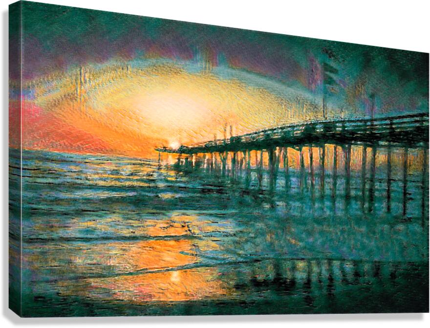 North Carolina Barrier Island Beach Pier Canvas Print