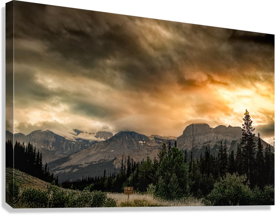 Mount Erasmus  Fire in the Sky Canvas Print