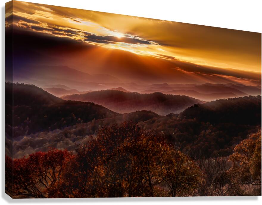 Sunbeams Over the Smoky Mountains Canvas Print