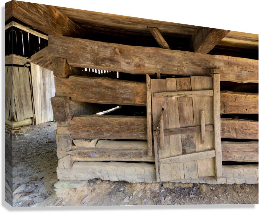 The Log Barn Crooked Door Canvas Print