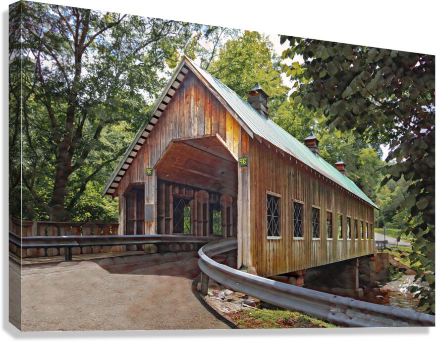 Emerts Cove Covered Bridge in the Great Smoky Mountains Canvas Print