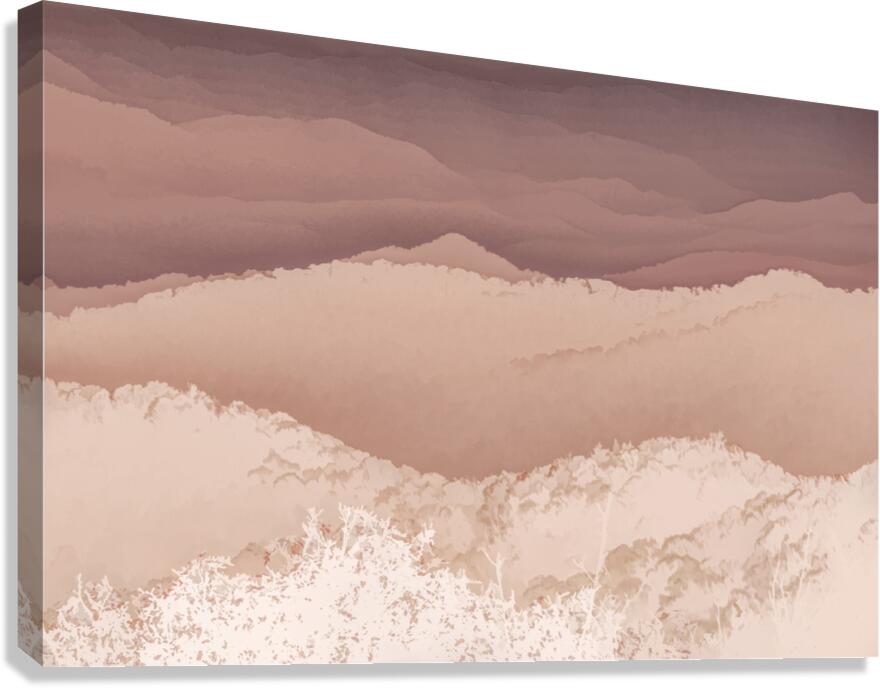 Smoky Mountains Silhouettes in Reverse Canvas Print