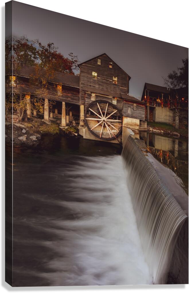 Old Mill Pigeon Forge Vertical in Autumn Canvas Print