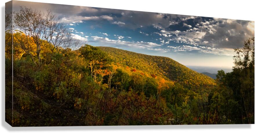 Blue Ridge Parkway Panorama Overlook in Autumn Canvas Print