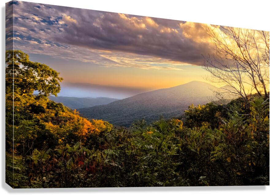 Virginia Blue Ridge Parkway Sunset Fog Canvas Print