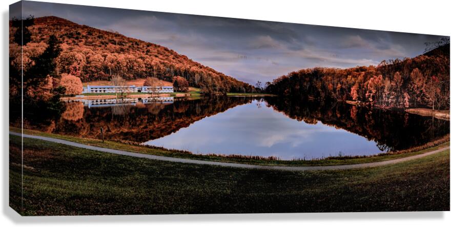 Peaks of Otter Lake Panorama in Autumn Canvas Print