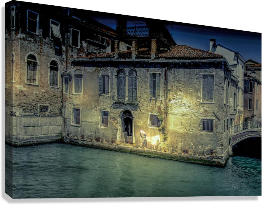 Mural San Croce Venice Canal House Canvas Print