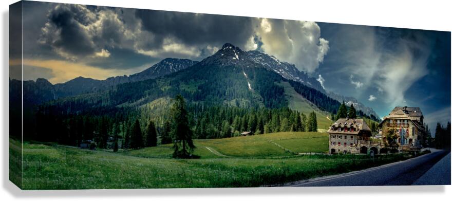 Nova Levente Hotel Val di Fassa Landscape Canvas Print