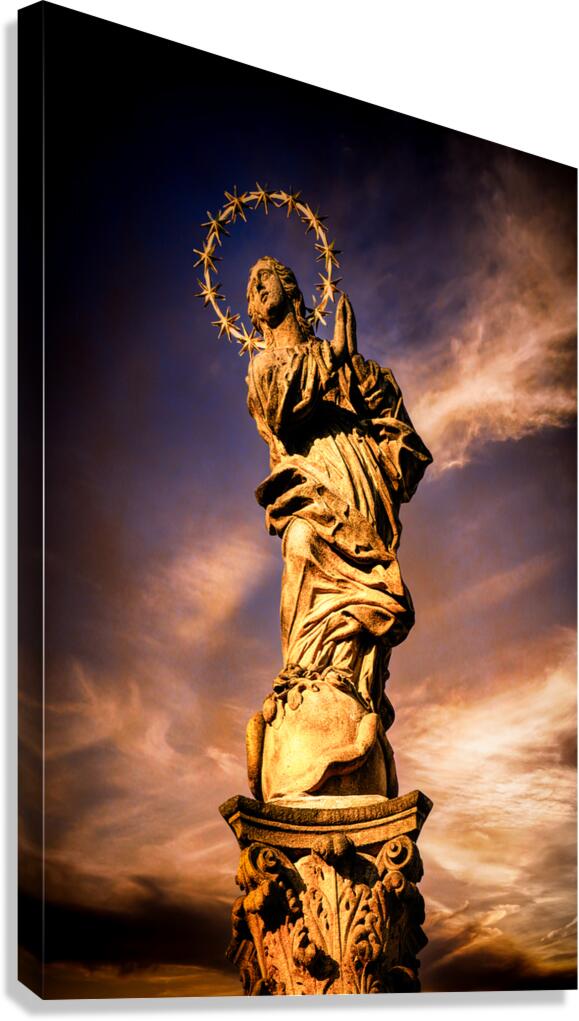 Czech Cesky Krumlov Square Statue Canvas Print