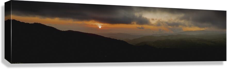 Costa Rica San Ramon Sunset Panorama  Canvas Print