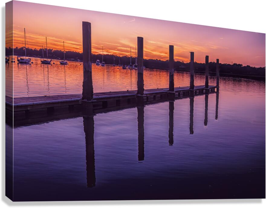 Beaufort South Carolina Dock Reflections Canvas Print