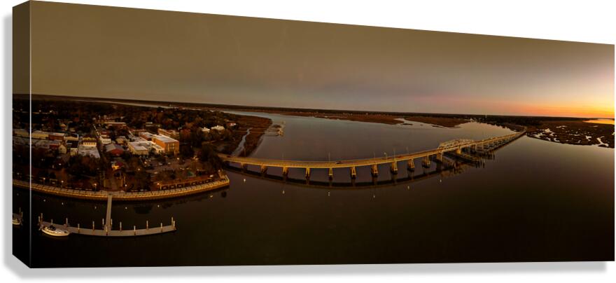 Beaufort Richsrd Woods Swing Bridge at Sunset Canvas Print