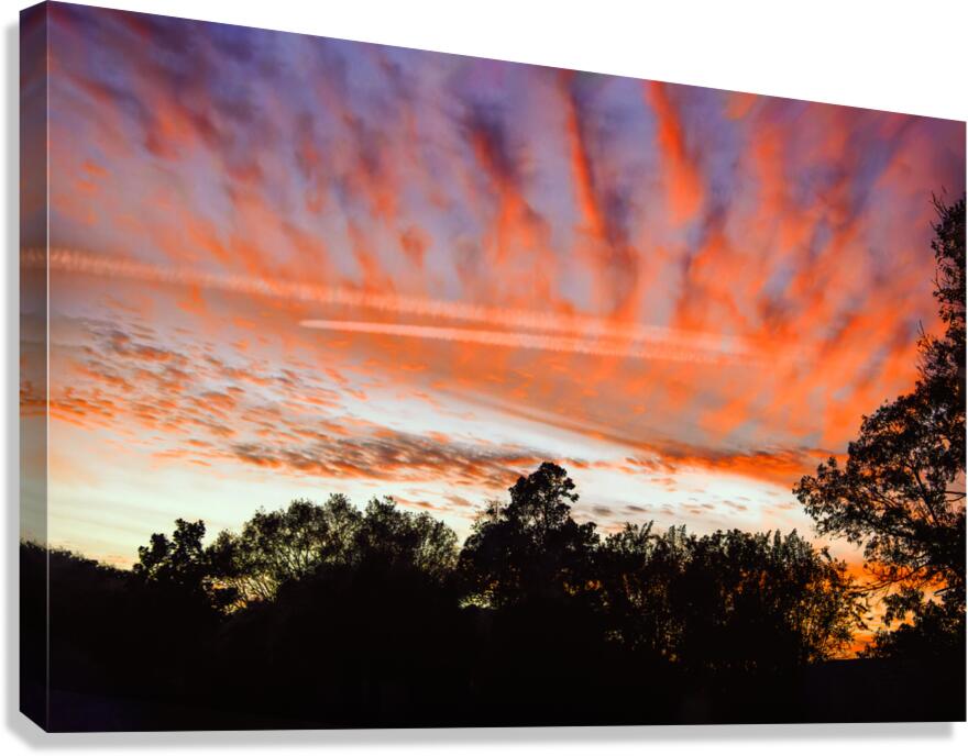 Airplane Contrails in the Sky Canvas Print