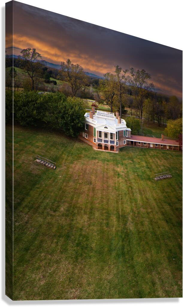 Thomas Jefferson Poplar Forest Vertical Drone Canvas Print