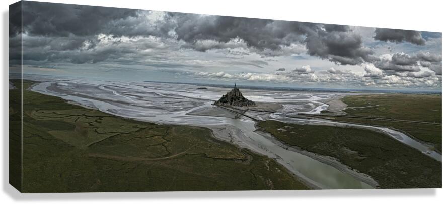 Mont  Saint Michel Overhead Panorama Canvas Print