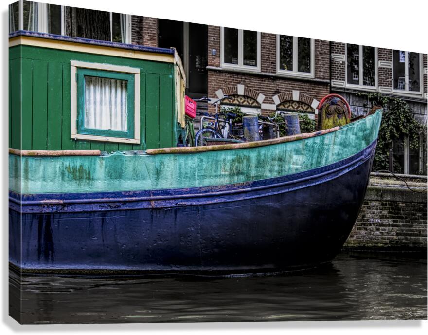 Amsterdam Canal Boat Canvas Print