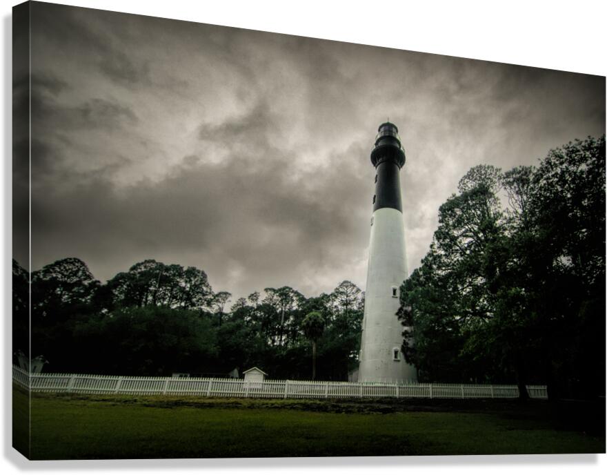 Hunting Island Lighthouse Hurricane Coming Canvas Print