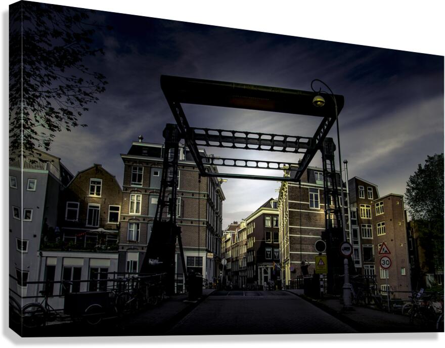 Amsterdam Aluminiumbrug Draw Bridge Canvas Print