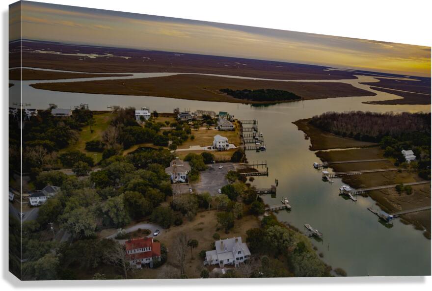 Jeremy Creek Sunset in McClellanville Canvas Print