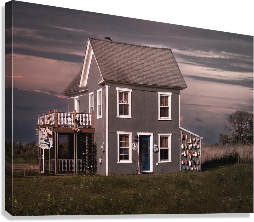 Chesapeake Buoy Cottage Sunset Canvas Print