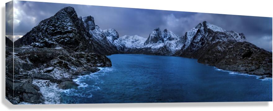 Winter Lofoten Reine Fjord Canvas Print