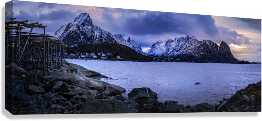 Lofoten Reine Coastal Panorama Canvas Print