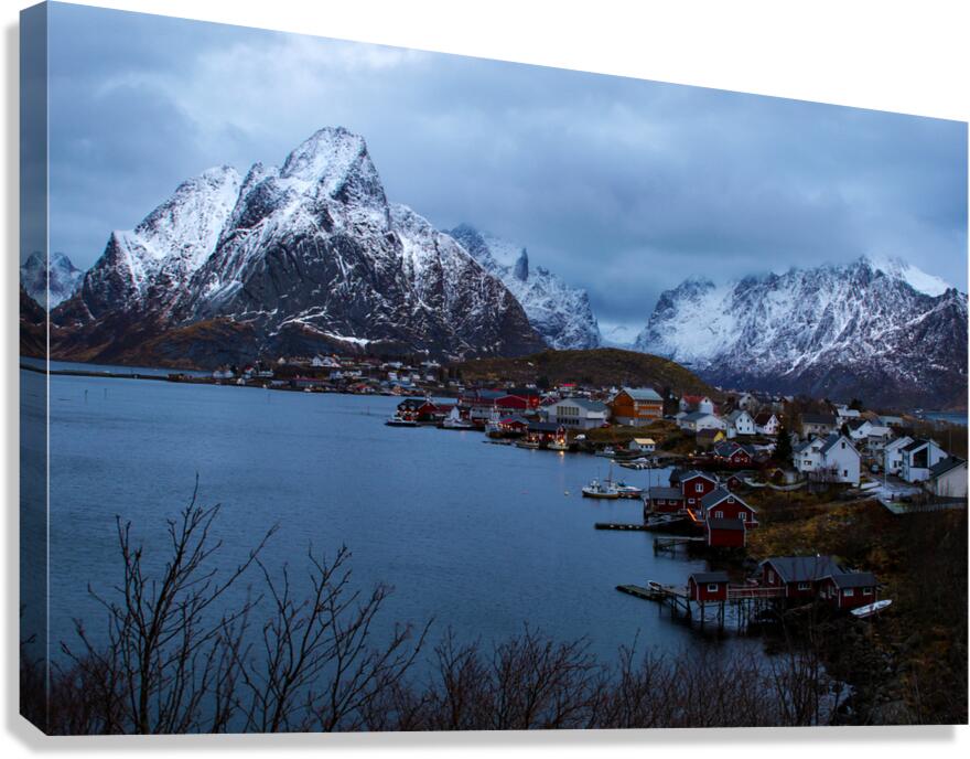 Lofoten Reine Arctic Mountains Landscape Canvas Print