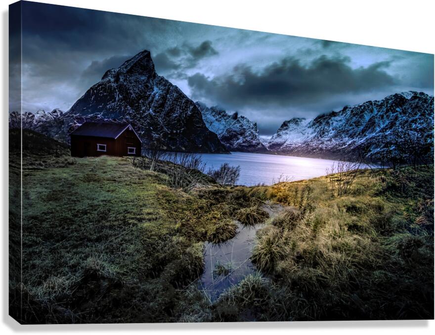 Sakrisoya Mountain Fjord Canvas Print