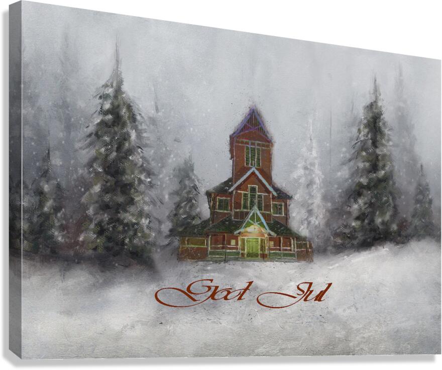Norwegian Merry Christmas Canvas Print